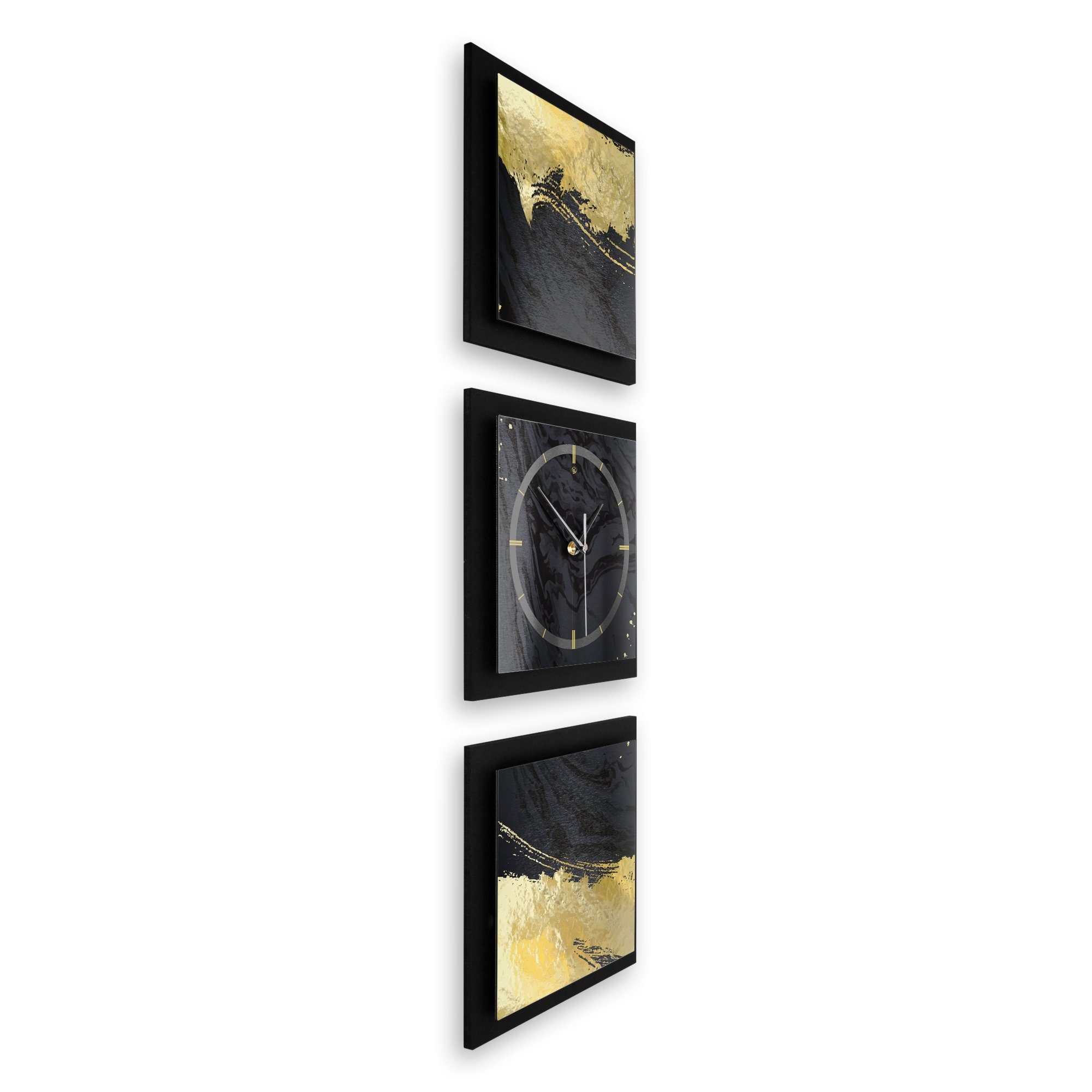 Kreative Feder Wanduhr Golden Paint (ohne Ticken; Funk- oder Quarzuhrwerk; elegant, außergewöhnlich, modern)