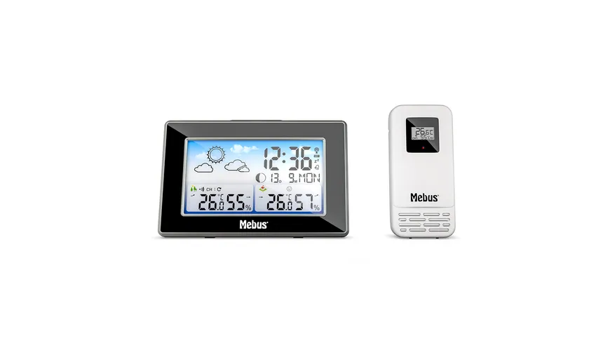 Mebus Funk Wetterstation schwarz