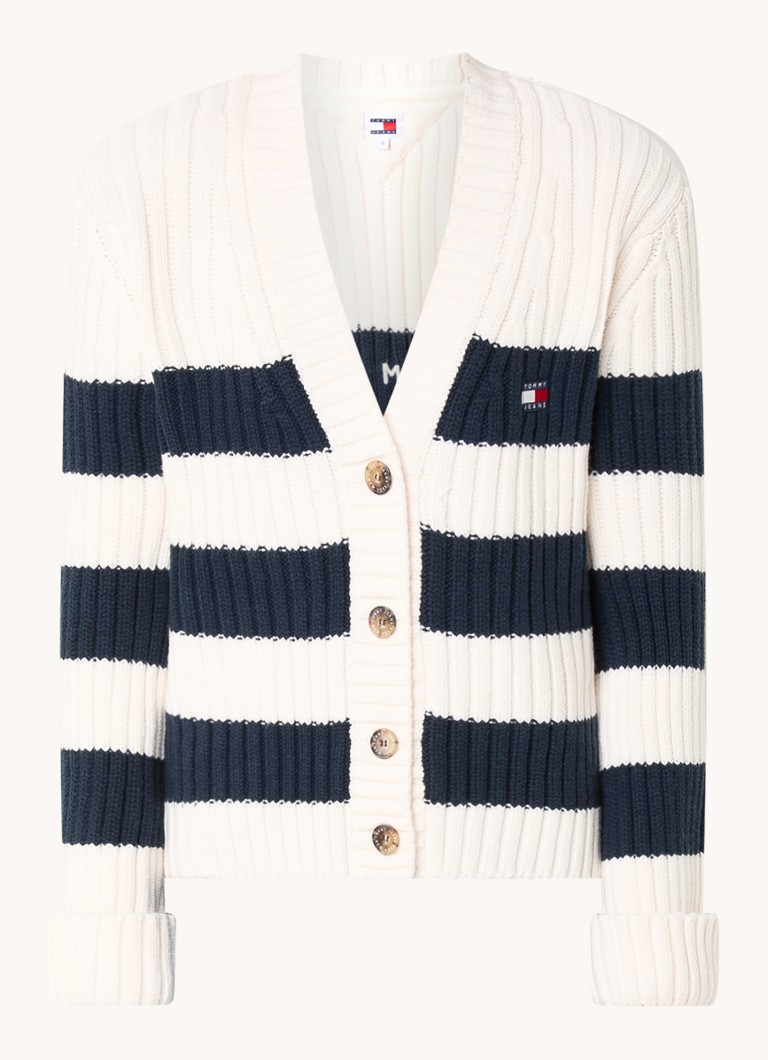 Hrubý pletený kardigan Tommy Hilfiger zo zmesi vlny s výšivkou loga