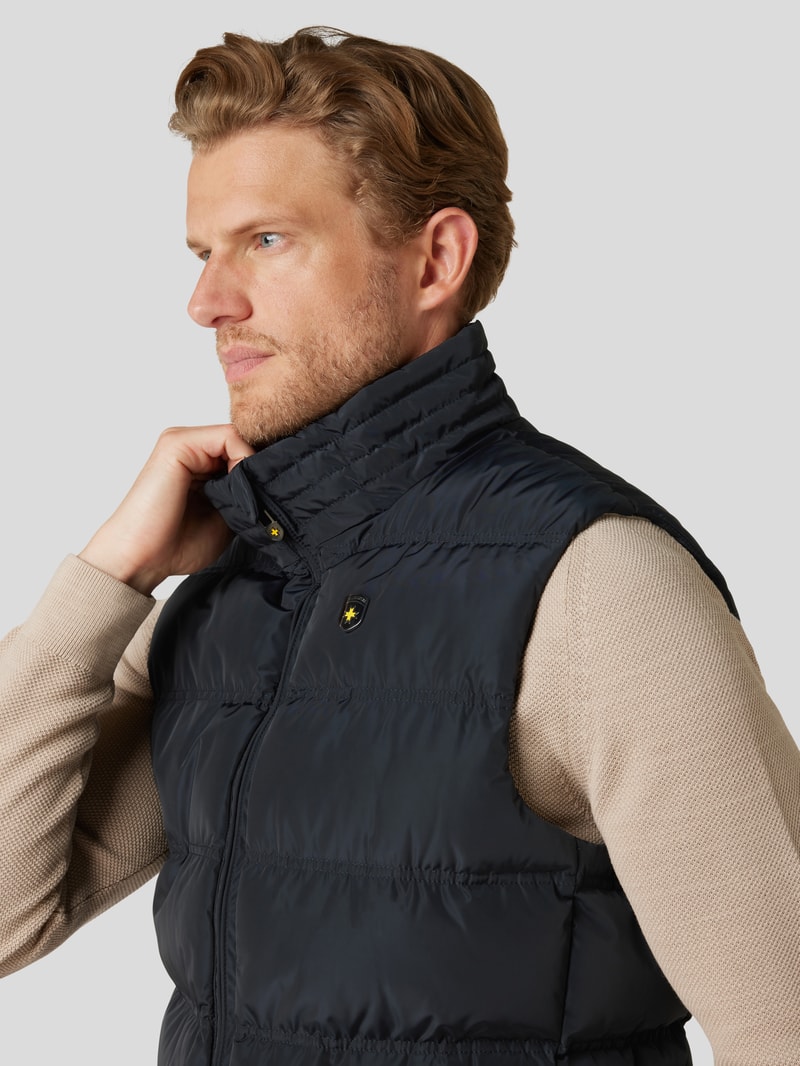 Steppweste mit Label-Applikation Modell 'SNOWDOME' in marineblau