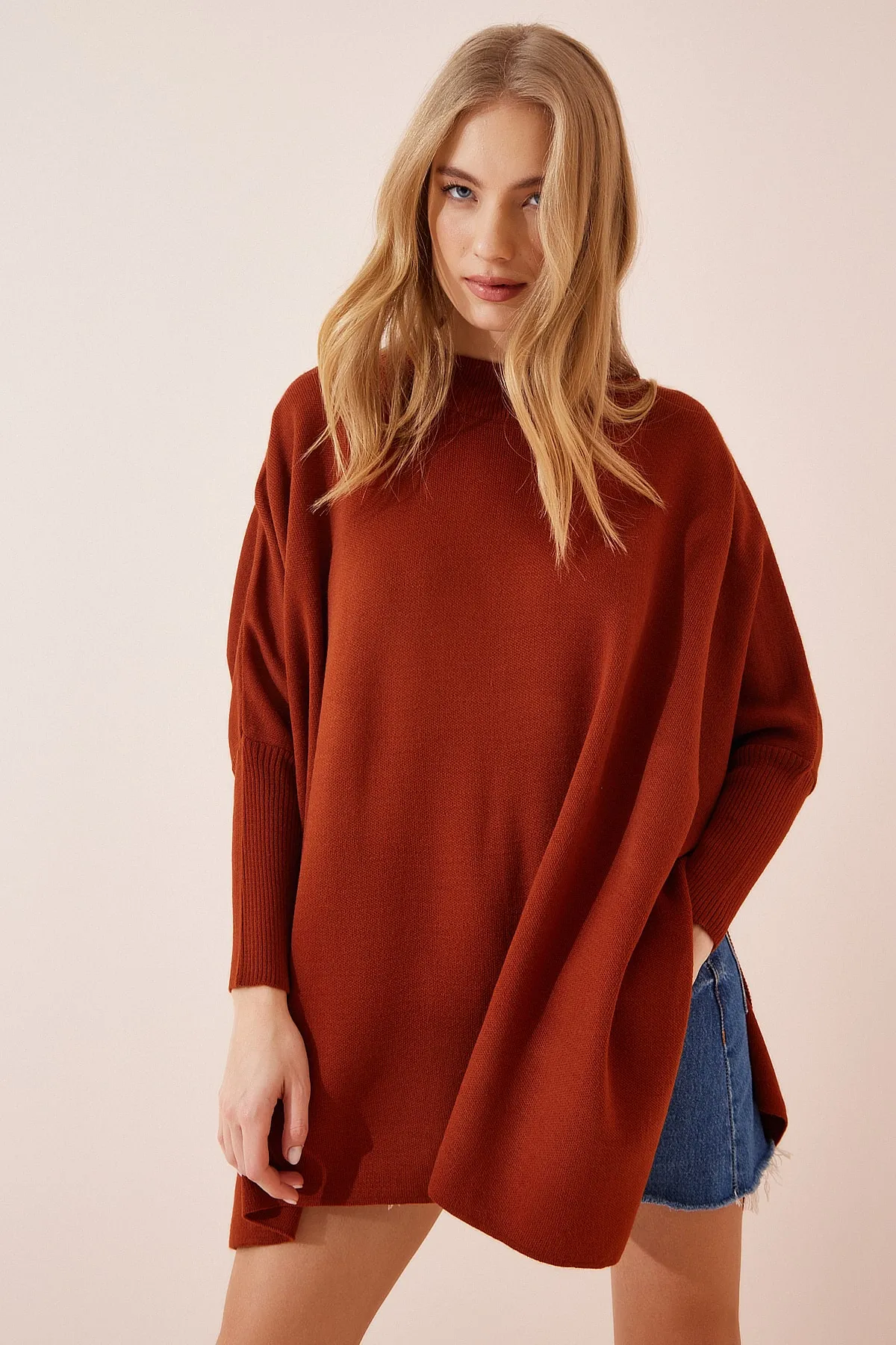 Happiness İstanbul  Pullover - Orange - Oversized