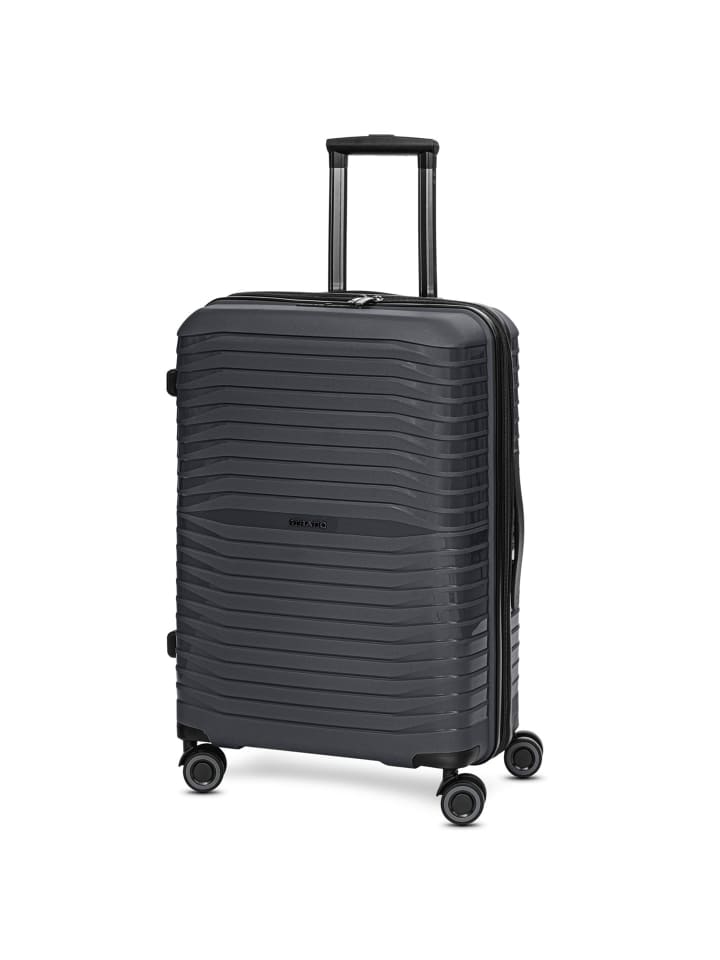 Stratic Shine 4 Rollen Kofferset 3-teilig mit Dehnfalte in black günstig kaufen onesize