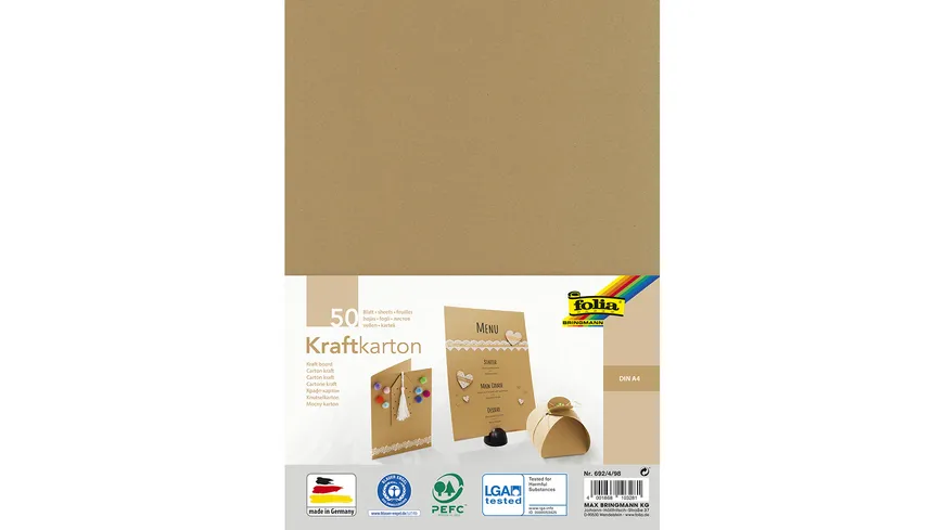 folia Kraftkartonblock A4 50 Blatt