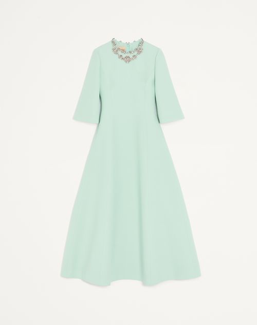 Vestido midi de crepe bordado