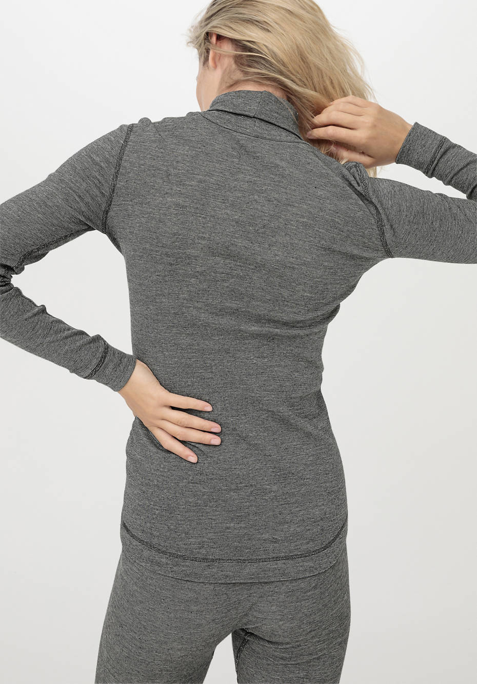 Rollkragen-Shirt mit Bio-Merinowolle und Seide
