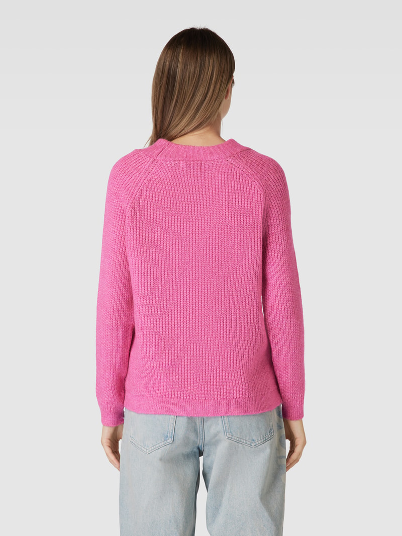 Strickpullover mit Rundhalsausschnitt Modell 'JADE' in pink