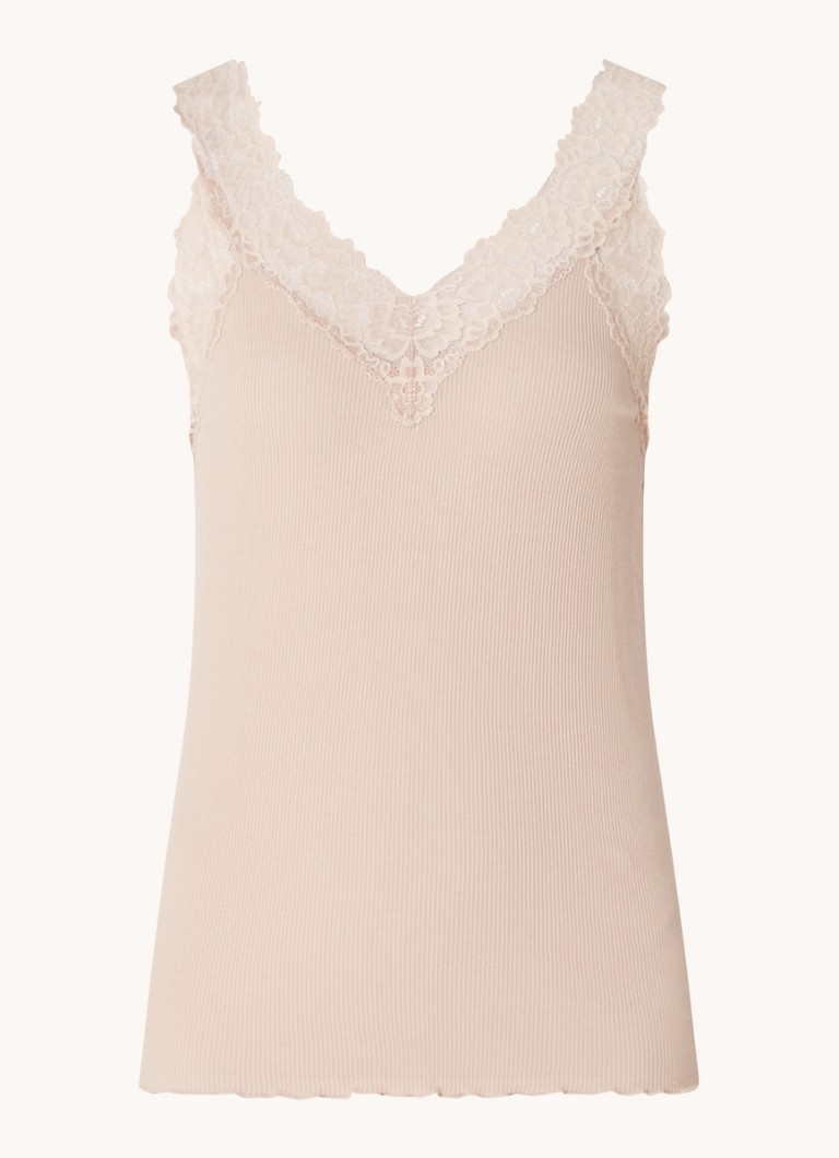 Canotta Rosemunde con pizzo e texture