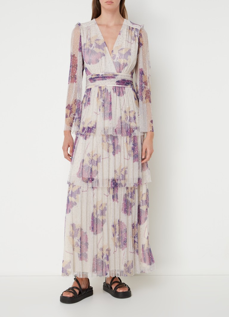 ba&sh Railey semi-transparent maxi dress with rhinestones