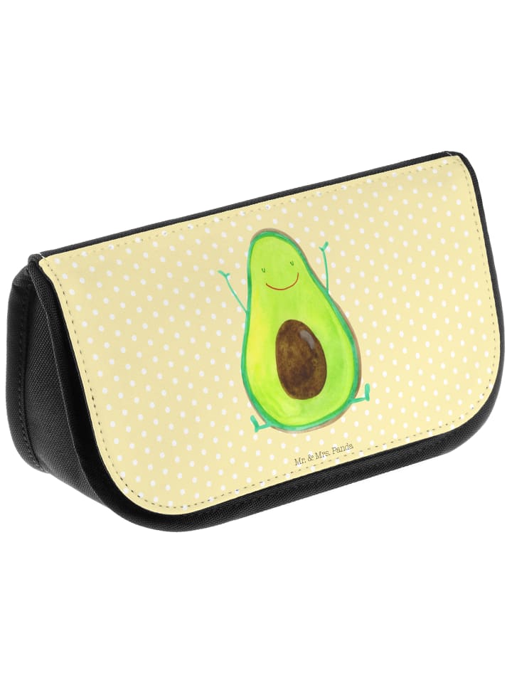 Mr. & Mrs. Panda Kosmetiktasche Avocado Glücklich ohne Spruch in Gelb Pastell günstig kaufen onesize