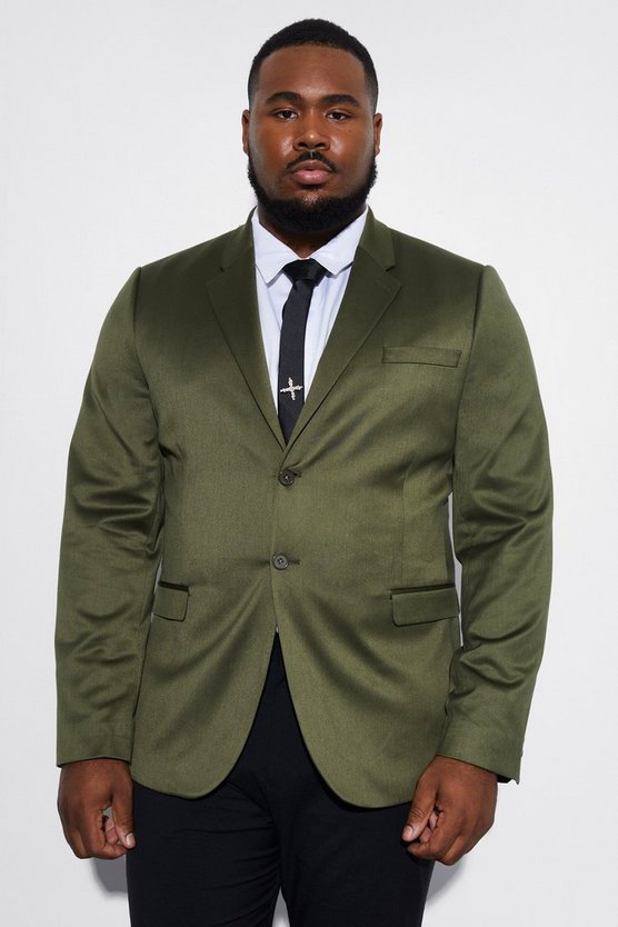 Plus Skinny Satin-Anzugjacke