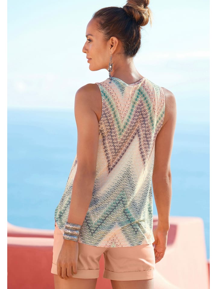LASCANA Tanktop in grün-rost-aubergine-bedruckt günstig kaufen
