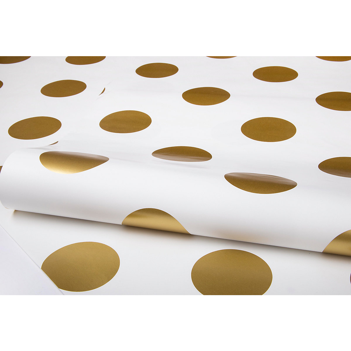 Tapete Punkte goldfarbig, 10 m x 53 cm