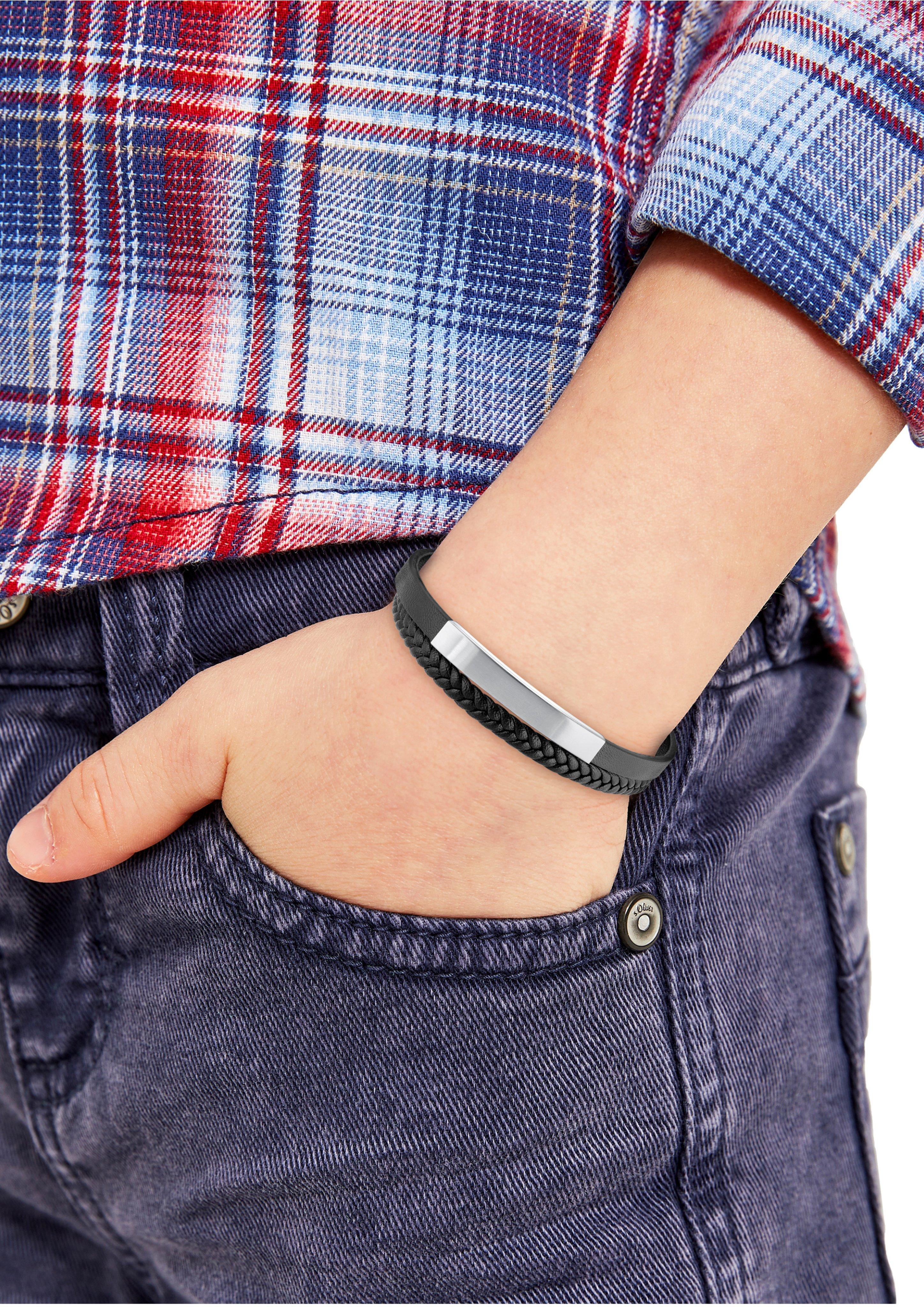 Lederarmband mit Edelstahl  6008943-99B0