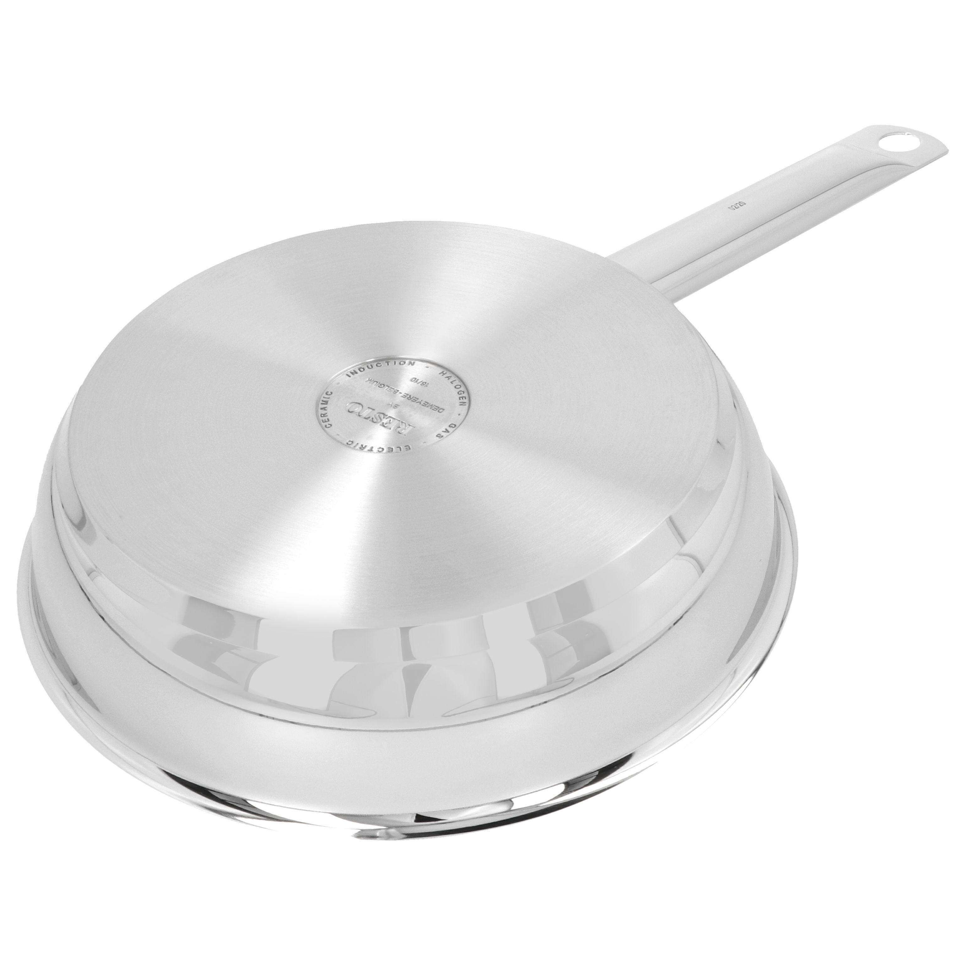 Bratpfanne 24 cm, 18/10 Edelstahl, Silber-Schwarz