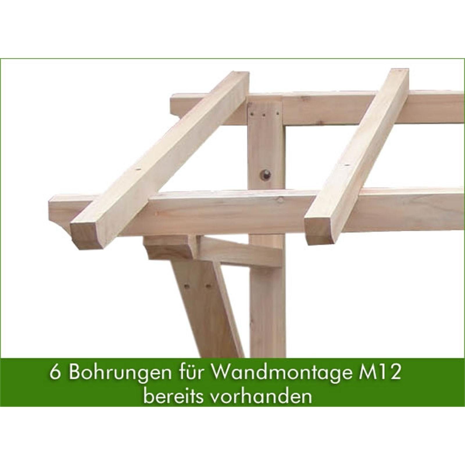 Melko Pultvordach Haustürvordach Überdachung Türdach aus Holz 205 cm Pultvordach 2050 mm NEU (Stück), Unbehandelt