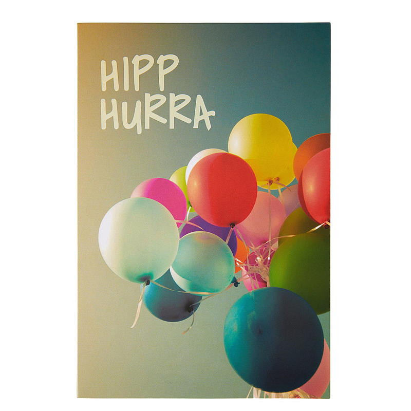 Kort hipp hurra, ballonger