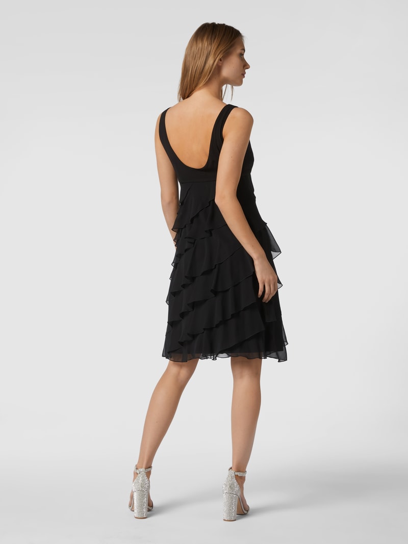 Cocktailkleid aus Chiffon im Stufen-Look in schwarz