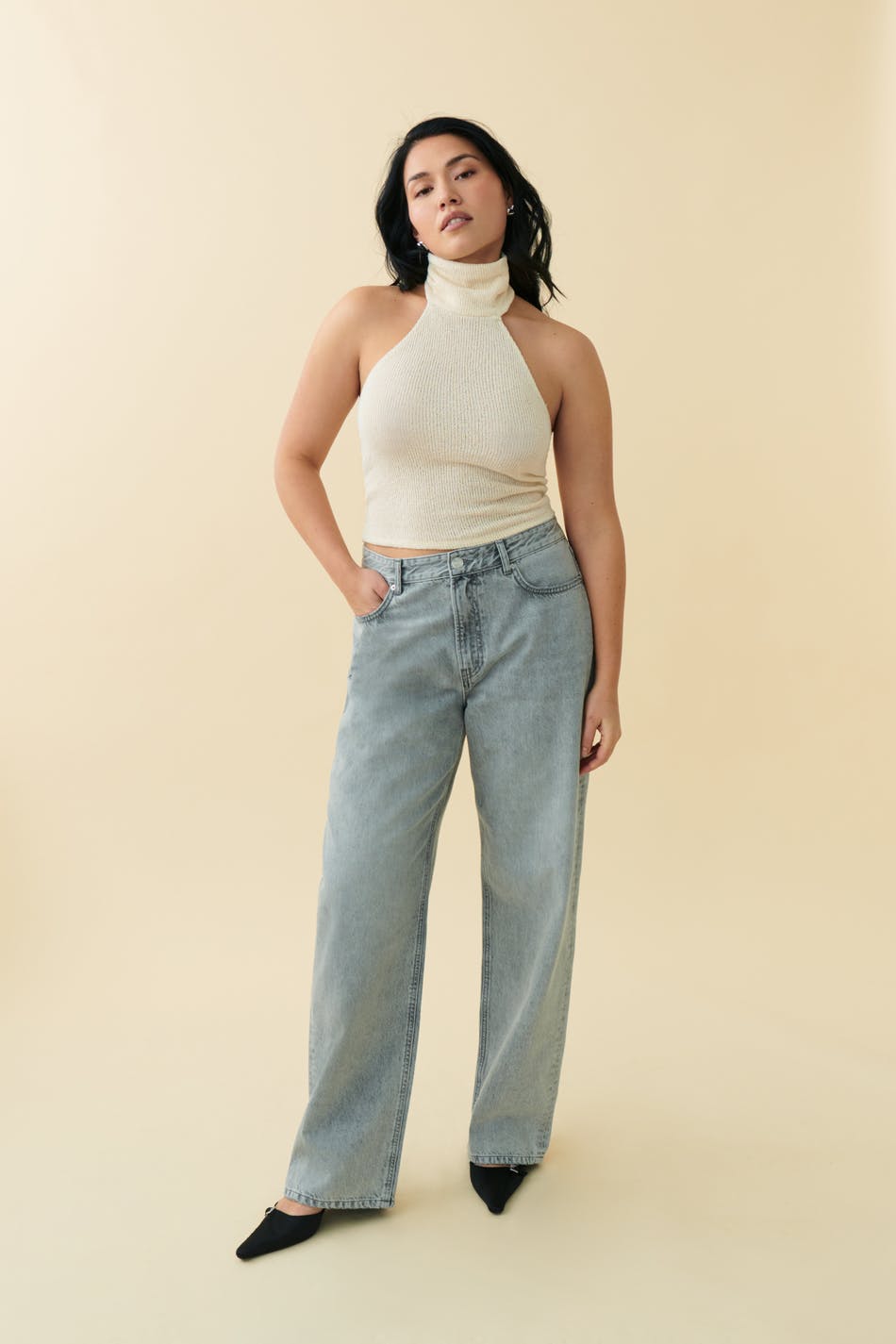 Halterneck polo top