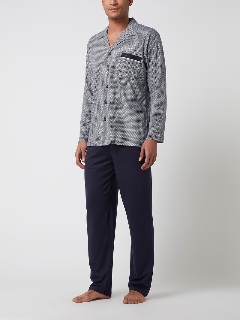 Pyjama aus Baumwolle in blau