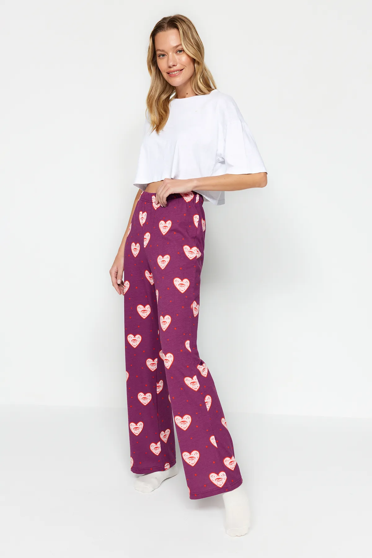 Trendyol Collection  Pyjamahose - Bordeaux - Straight
