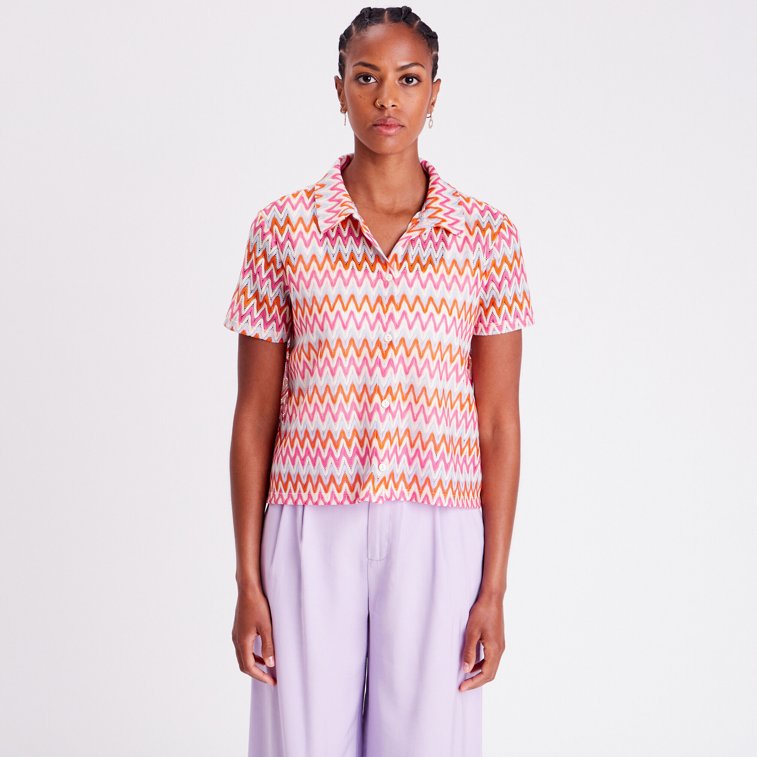 Chemise aspect crochet orange femme | Cache Cache