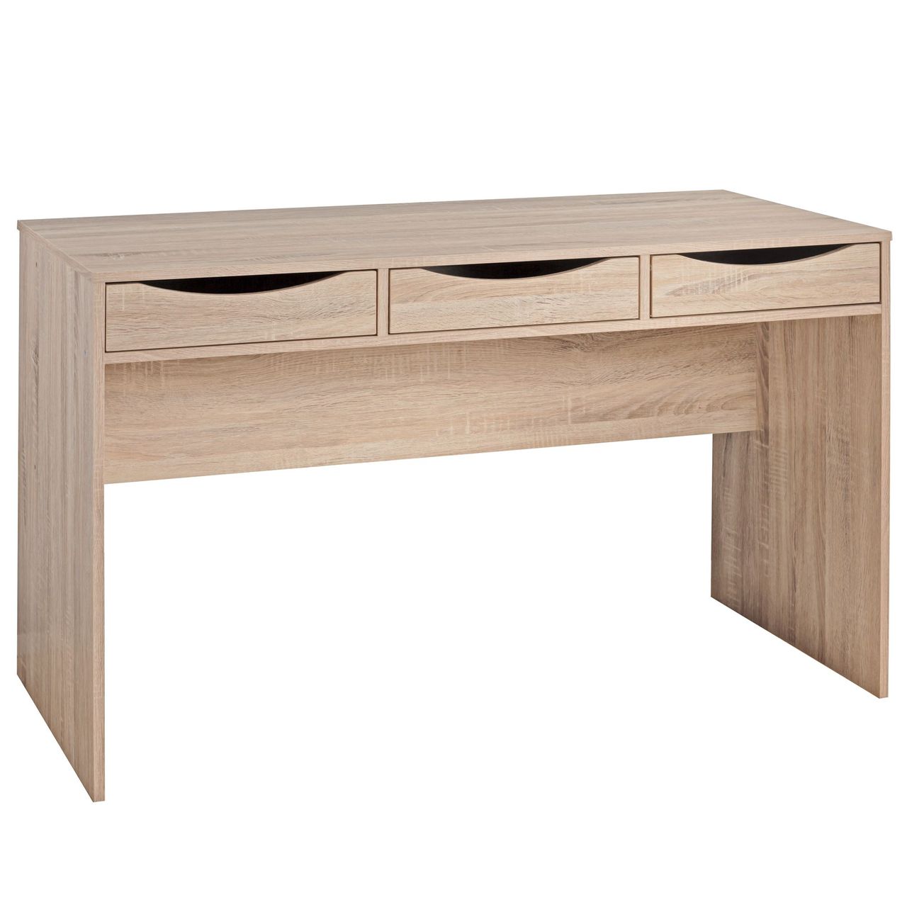 Wohnling Schreibtisch 120 cm Design Bürotisch Sonoma Eiche modern Jugendschreibtisch 3 Schubladen & Stauraum platzsparend
