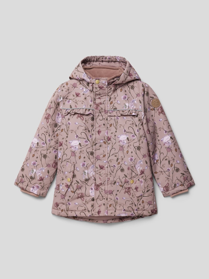 Jacke mit floralem Allover-Muster in hellrosa