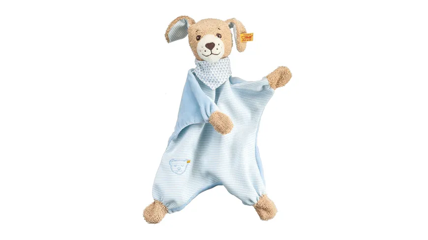 Steiff - Gute-Nacht-Hund Schmusetuch, blau, 30cm