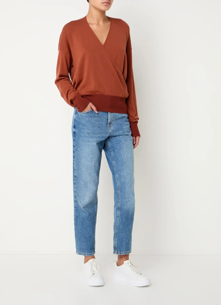 Maglione Benetton con scollo a V in maglia fine