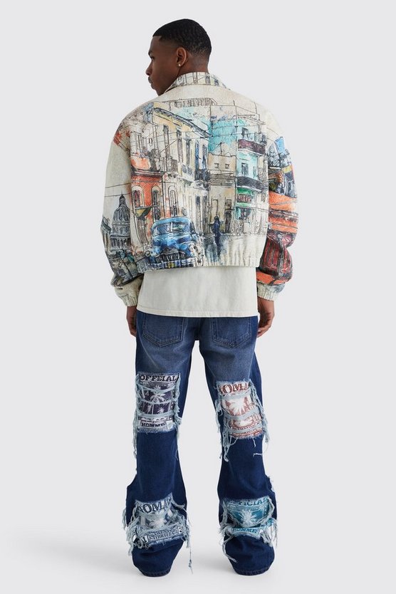 Lockere Schlagjeans mit Applikation
