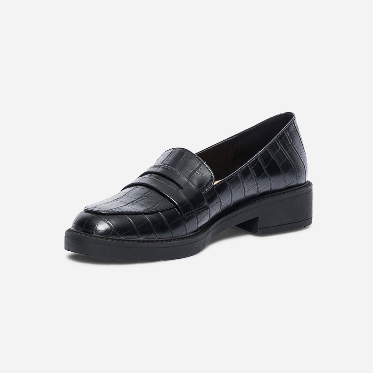 Mocassin TEXTO noir effet croco