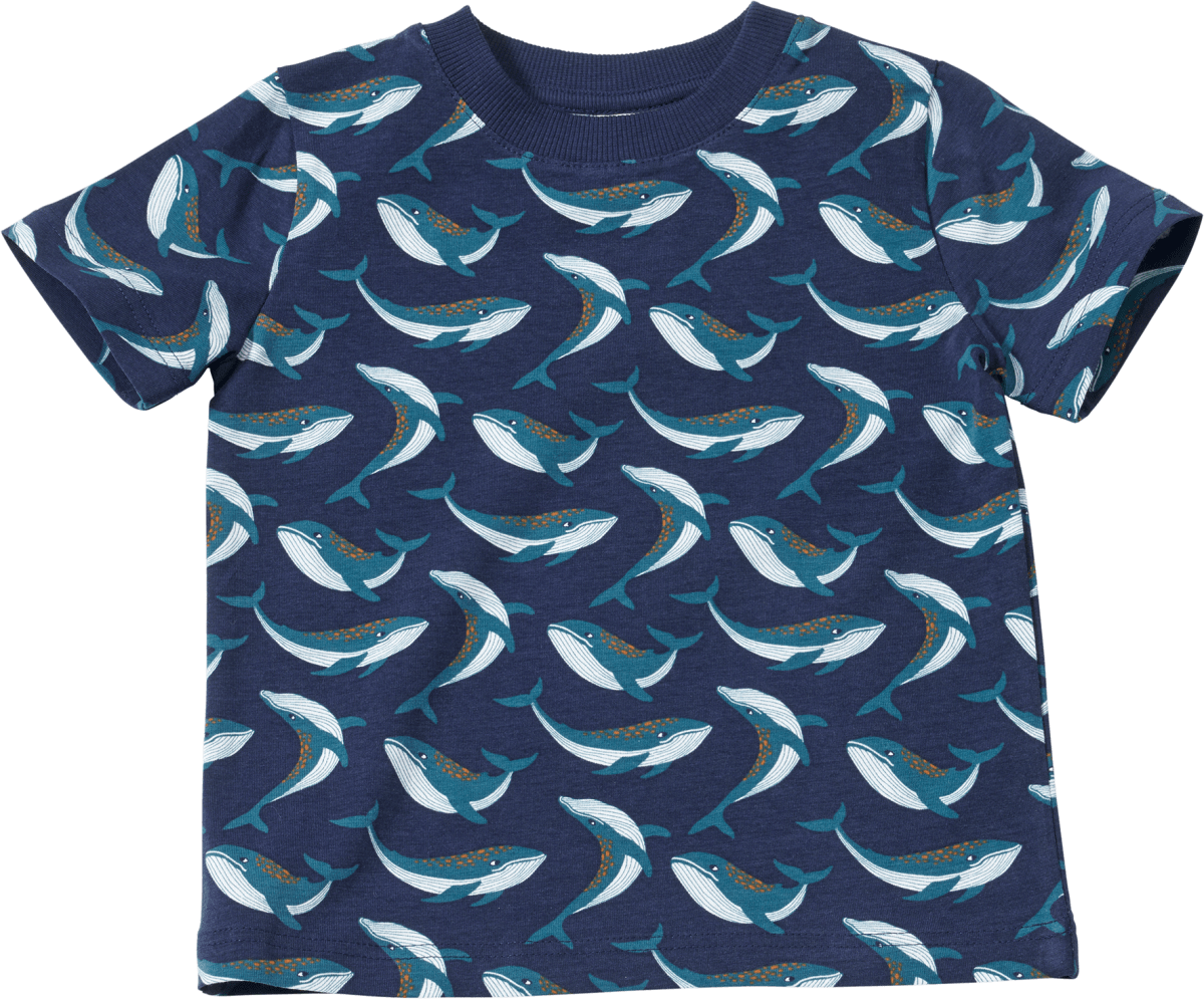 T- Shirt  Pro Climate mit Wal-Muster, dunkelblau, Gr. 110, 1 St