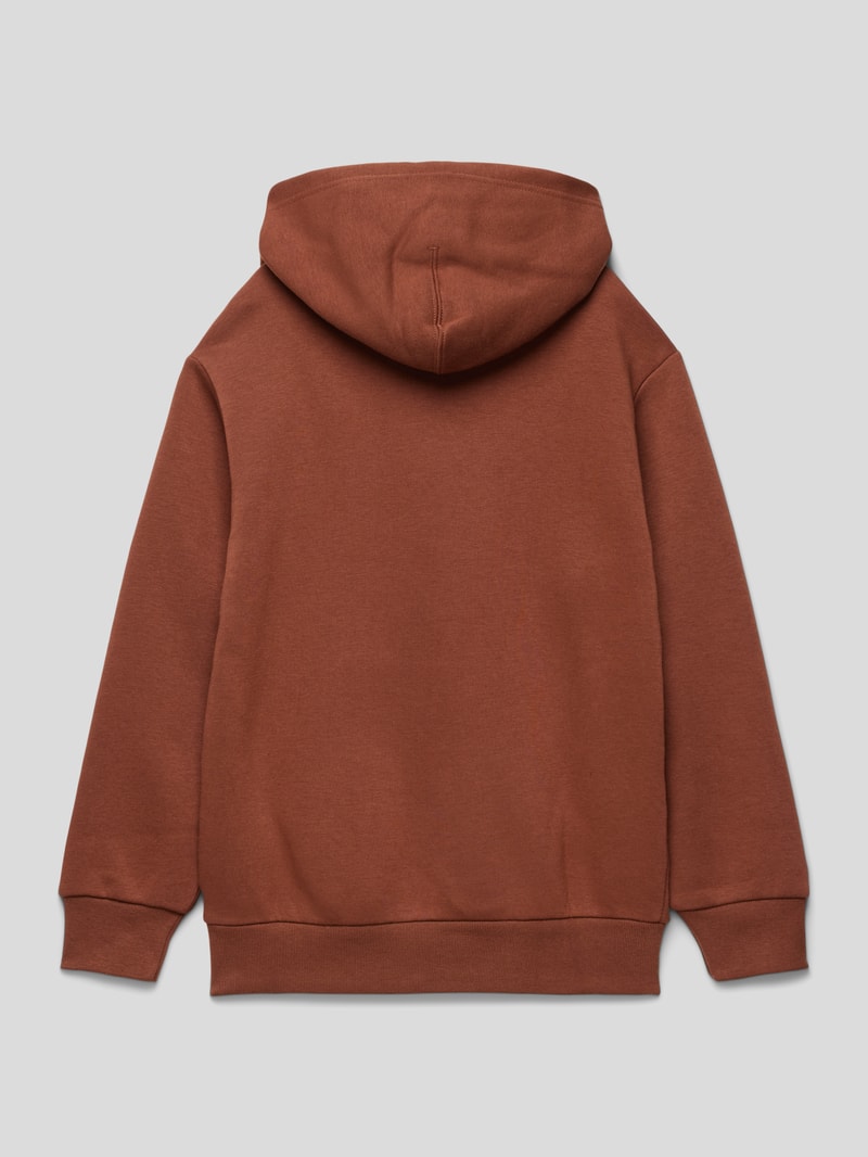 Hoodie mit Label-Stitching Modell 'Rochester' in mittelbraun