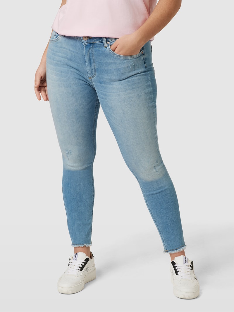 Skinny Fit Jeans mit ausgefranstem Saum Modell 'WILLY' in jeans