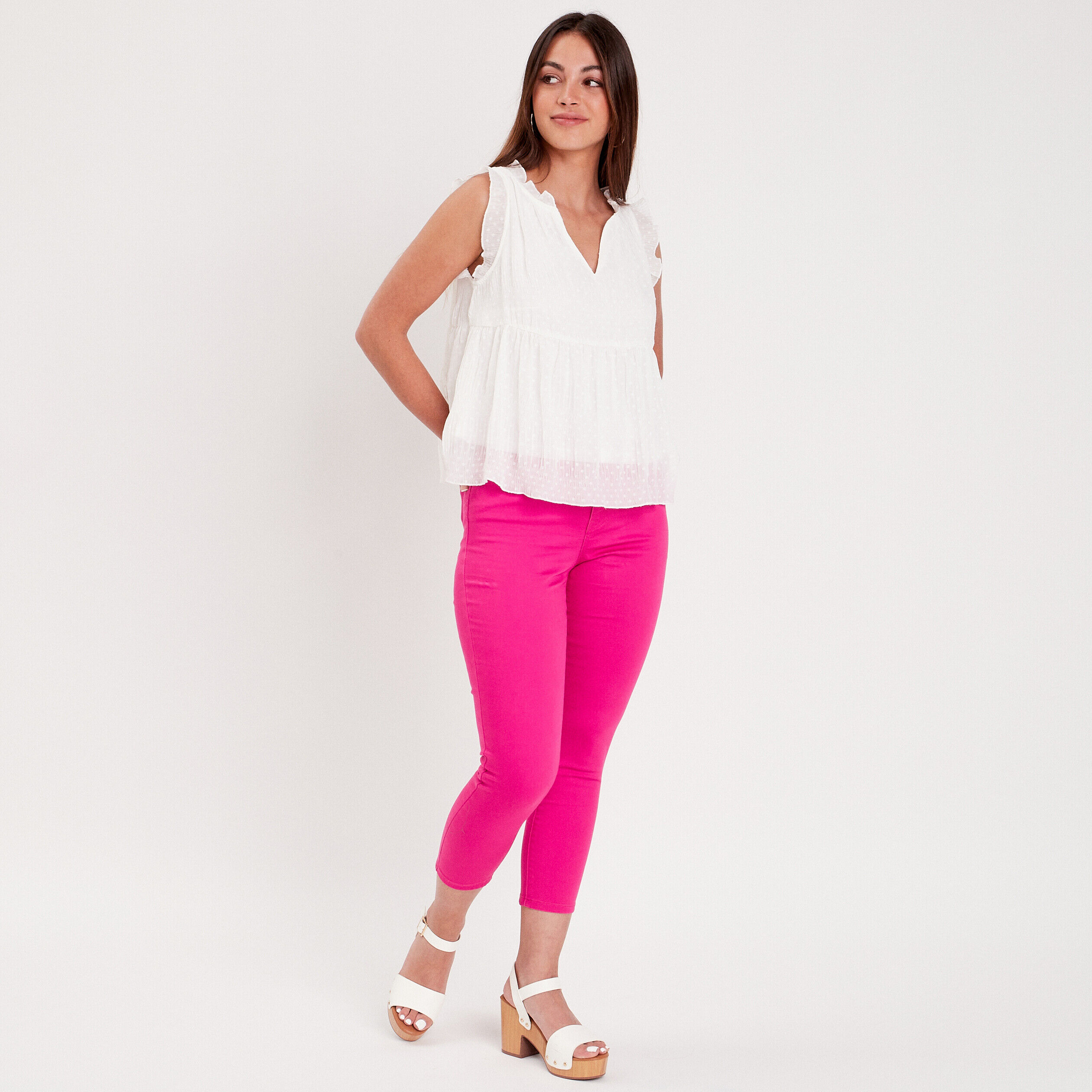 Blouse sans manches blanc femme | Cache Cache