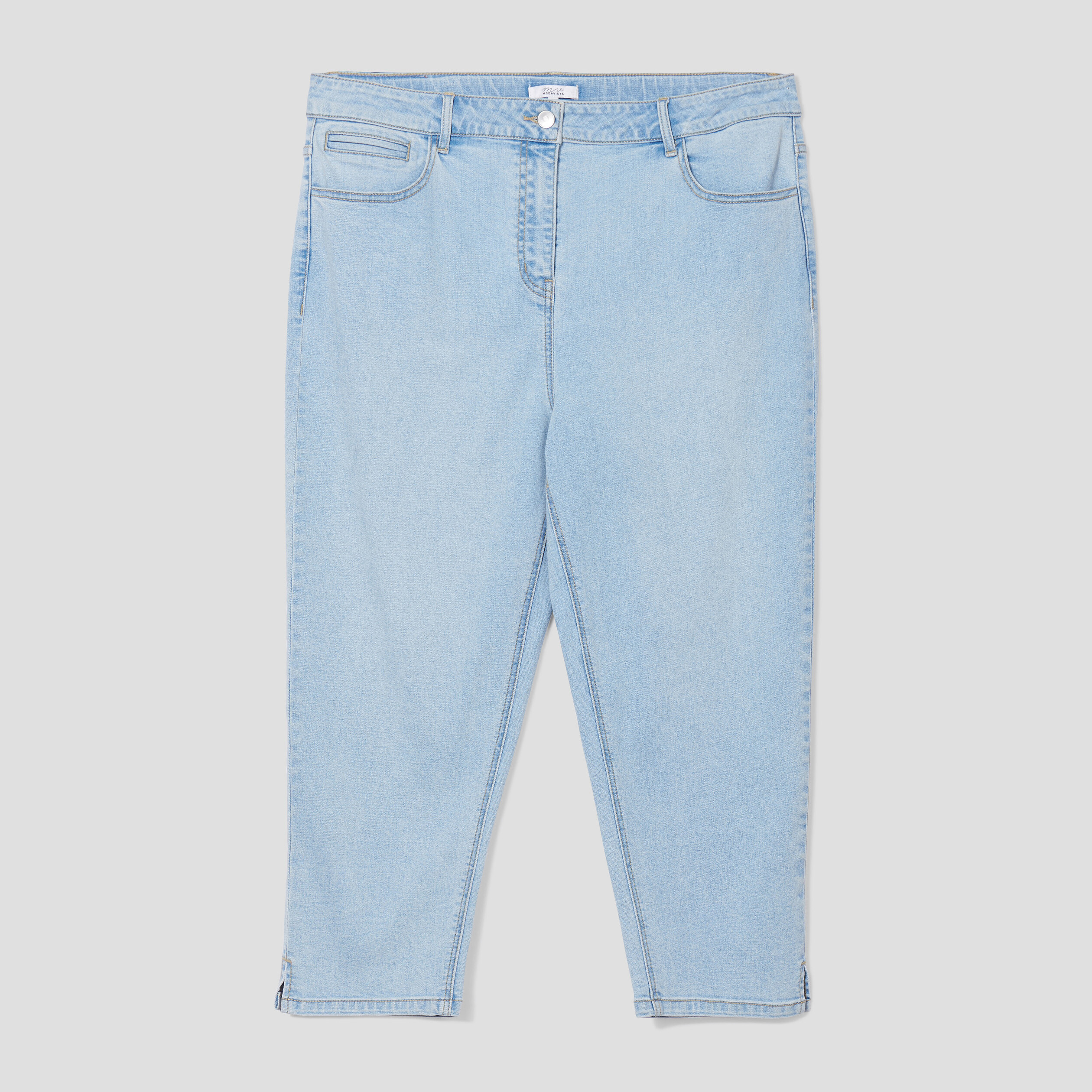Jeans slim taille haute 7 8ème Modavista denim stone femme grande taille | La Halle