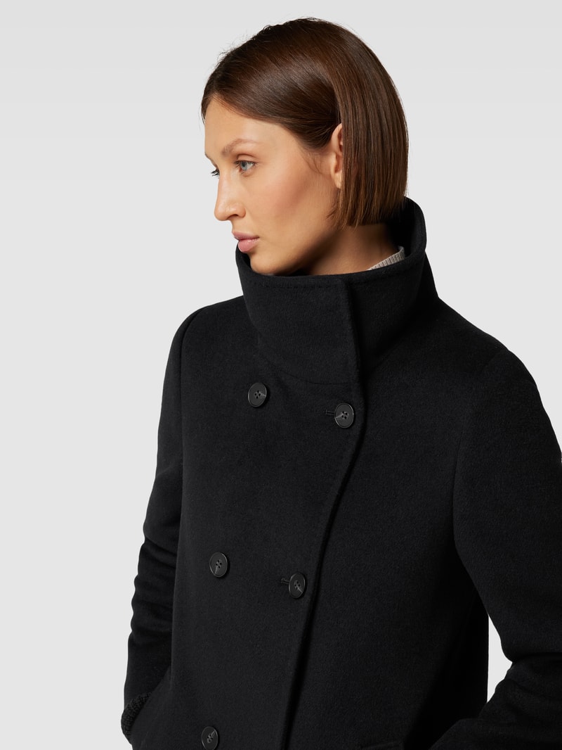 Mantel mit Eingrifftaschen in schwarz