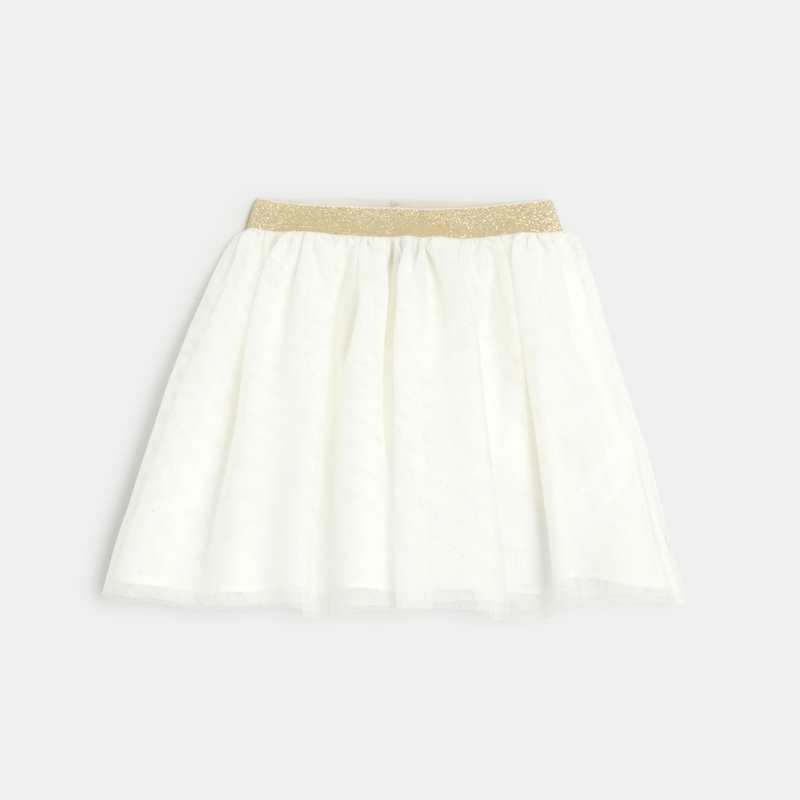 Jupe tutu courte et pailletée beige fille
