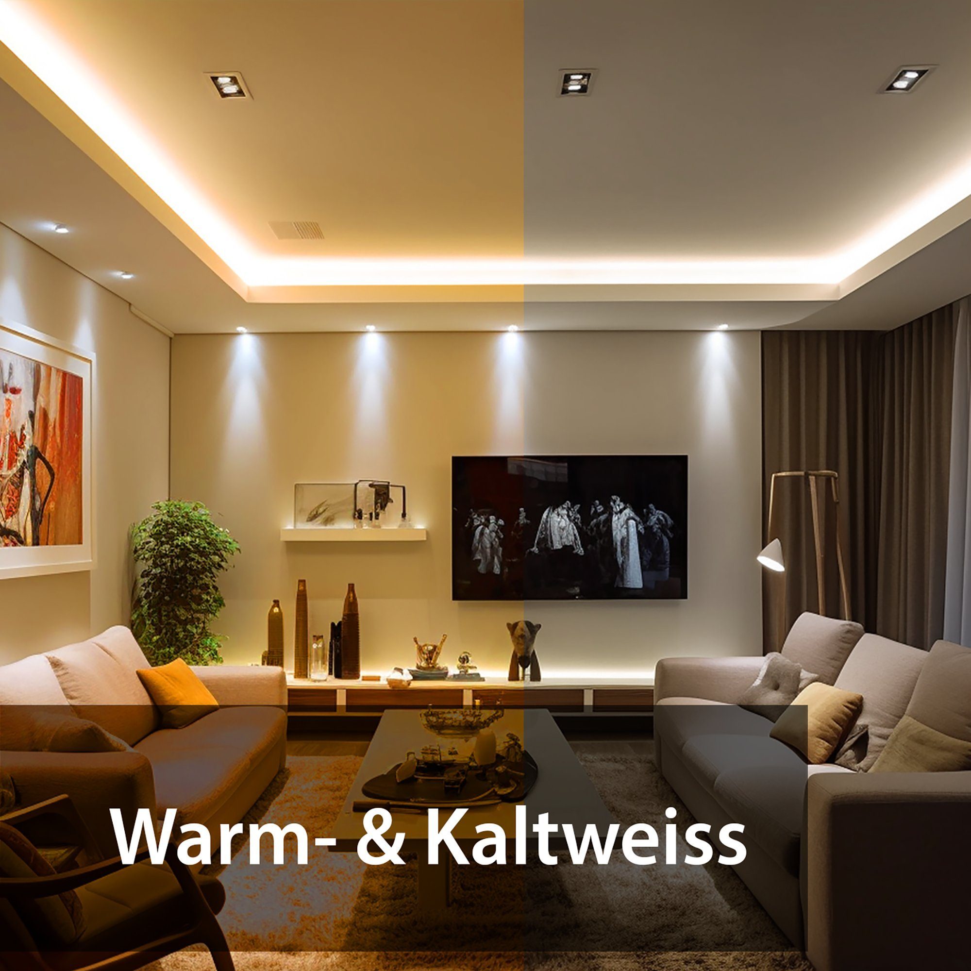 XCOAST LED-Leuchtmittel 2er PACK SMARTE GU10 LED 40W STRAHLER, 400 Lumen, GU10, 2 St., WARMWEISS, KALTWEISS, BUNT, 2700 - 6500K, SMART HOME LED Strahler, WLAN, Sprach-/Appsteuerung, dimmbar