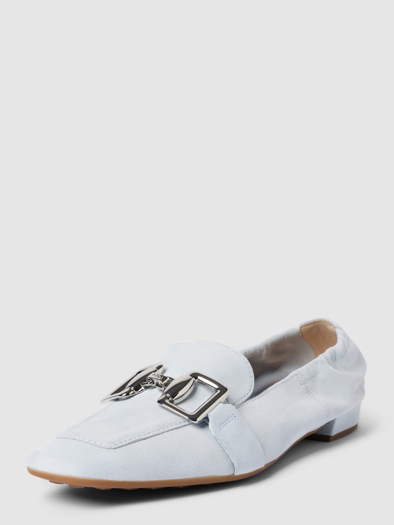 Penny-Loafer mit Zierbesatz in hellblau