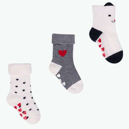 Little Heart Socks - White Baby Sock Pack