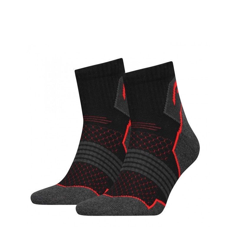 HEAD 6 Paar Hiking Quarter Black/Red Wandersocken