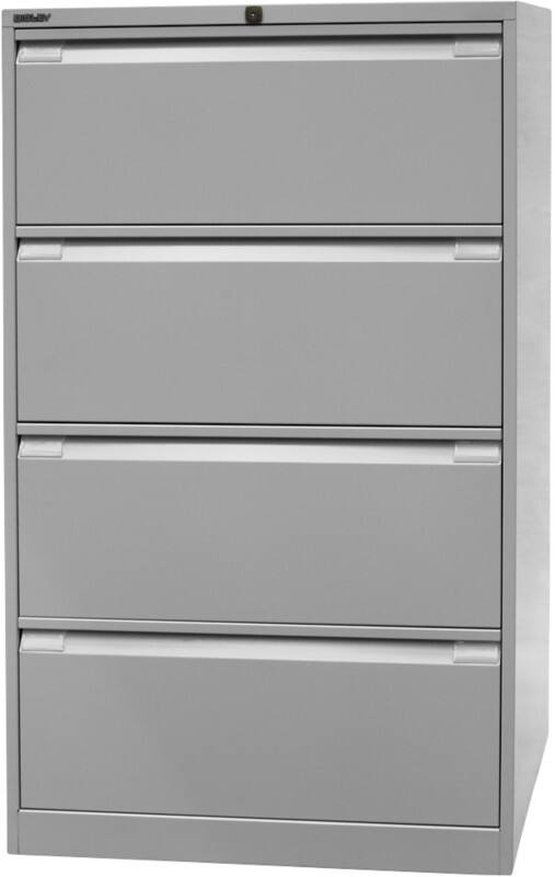 Bisley Hängeregistraturschrank Original 4 Schübe Lichtgrau 800 x 622 x 1.321 mm