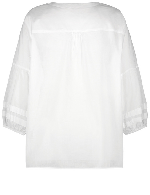 Leichte Baumwollbluse mit Ballonärmeln