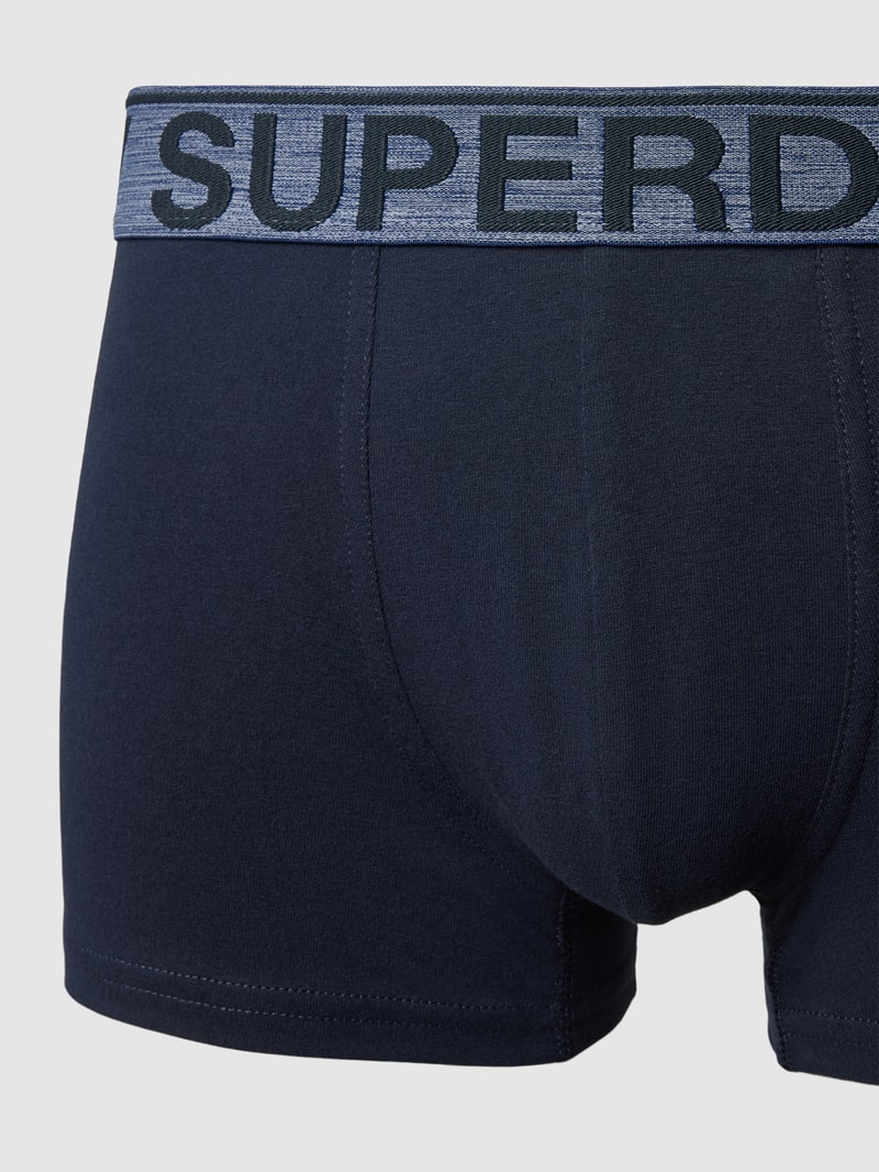 Trunks mit Label-Bund im 3er-Pack in dunkelblau