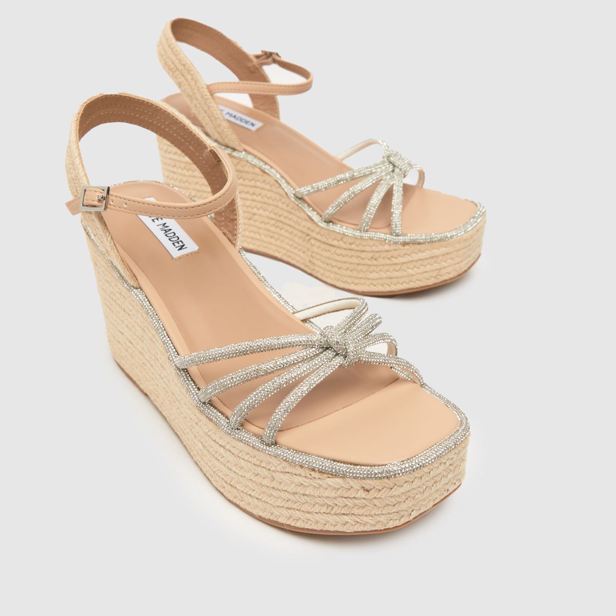 Steve Madden ezüst színű, ápolt, ék alakú szandál