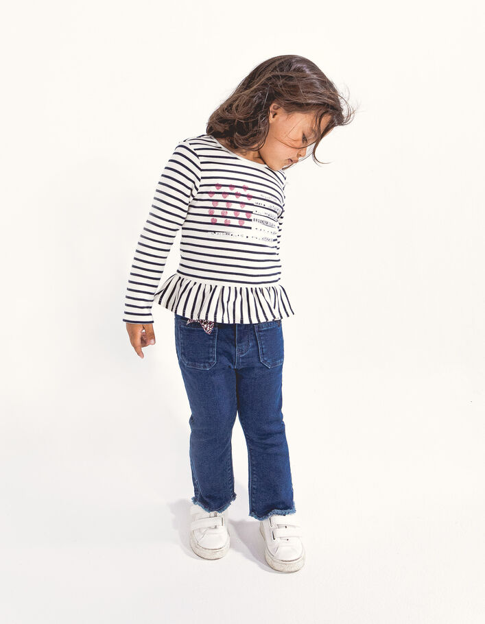 T-shirt marinière coton bio visuel drapeau bébé fille