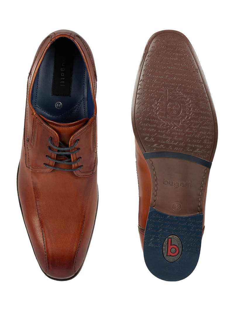 Schnürschuhe aus Leder Modell 'Mattia' in cognac