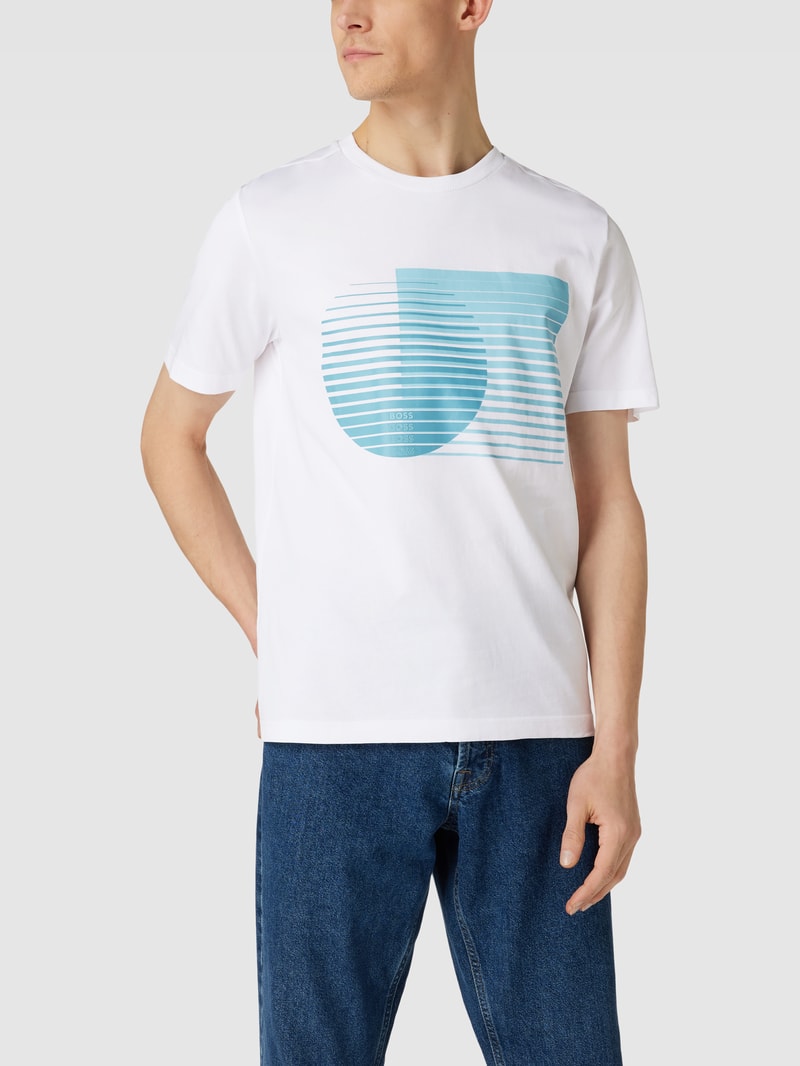 T-Shirt mit Motiv-Print Modell 'Tee 6' in weiß