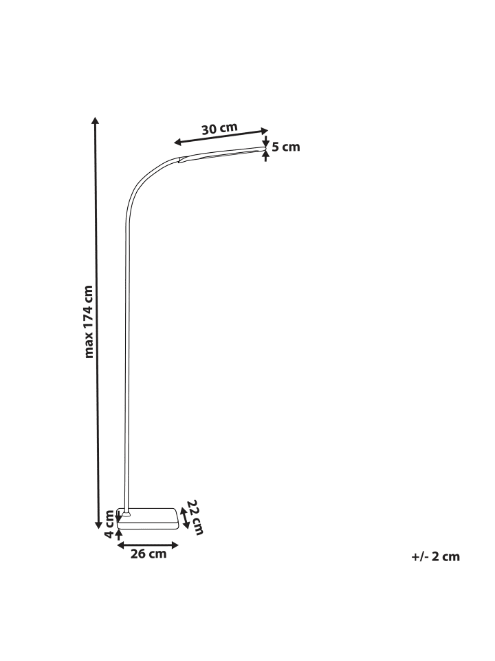 Beliani Stehleuchten NORMA in Schwarz - (W) 26 x (H) 174 x (L) 30 cm günstig kaufen onesize